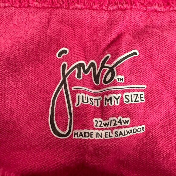 JMS Just My Size Women's Tank Top 22W/24W Pink Sleeveless 100% Cotton Plus Size - Picture 2 of 5